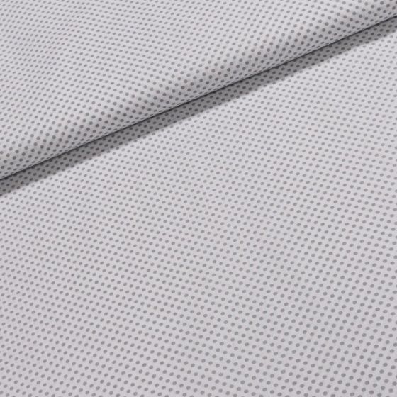 Bavlněné plátno Jolana JO008/07 světle šedý puntík na bílé 2mm, š.150cm (látka v metráži)