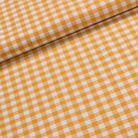 Bavlněný kanafas SOFI 1x1cm žlutý, š.140cm (látka v metráži)