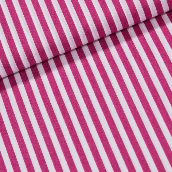 Bavlněné plátno Jolana JO003/25 růžový a bílý proužek 5mm, š.150cm (látka v metráži)