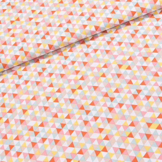 Bavlněné plátno TRIMIX 50-18B, mnohobarevné trojúhelníky, š.150cm (látka v metráži)