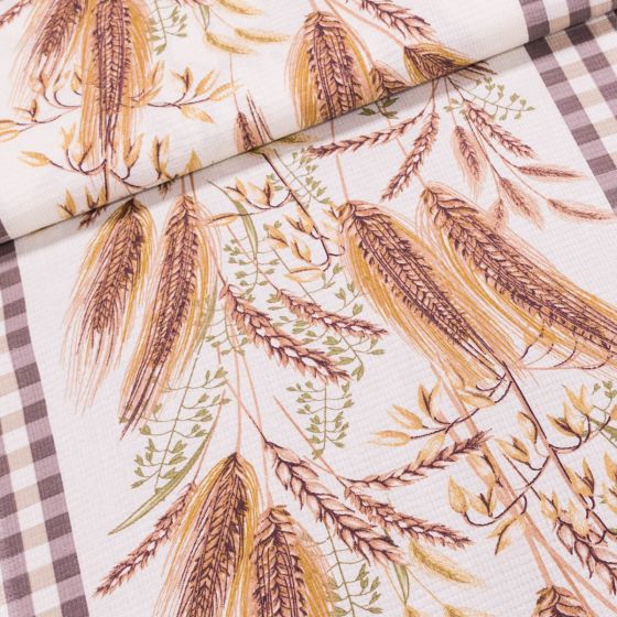 Bavlněné plátno vaflovina, utěrkovina / štola na metráž 703023 obilí, béžová, š. 50cm (látka v metráži)