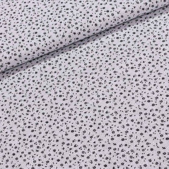Bavlněné plátno Valerie VA003/03 černé květinky na bílé, š.160cm (látka v metráži)