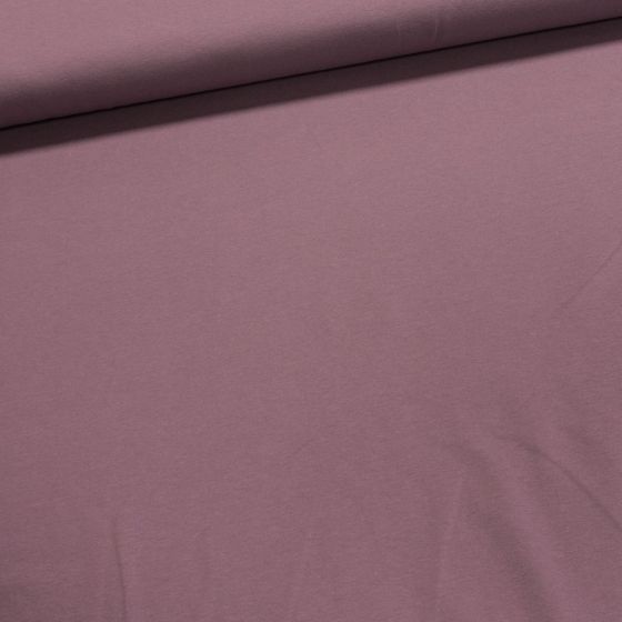 Bavlněný úplet TEPLÁKOVINA SP-GRETA 49 jednobarevná uni tmavá pudrová, š.180cm (látka v metráži)