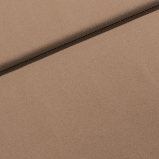 Bavlněný úplet TEPLÁKOVINA UNI 09107-057, jednobarevná světle hnědá, š.150cm (látka v metráži)