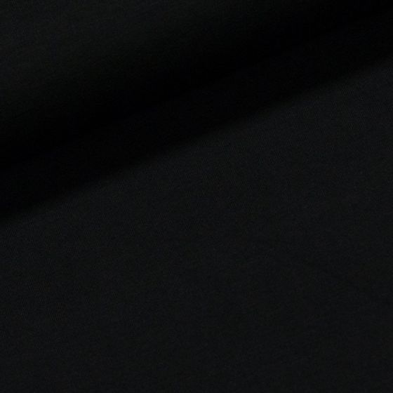 Bavlněný úplet UNI 8036.001 jednobarevný černý, š.150cm (látka v metráži)