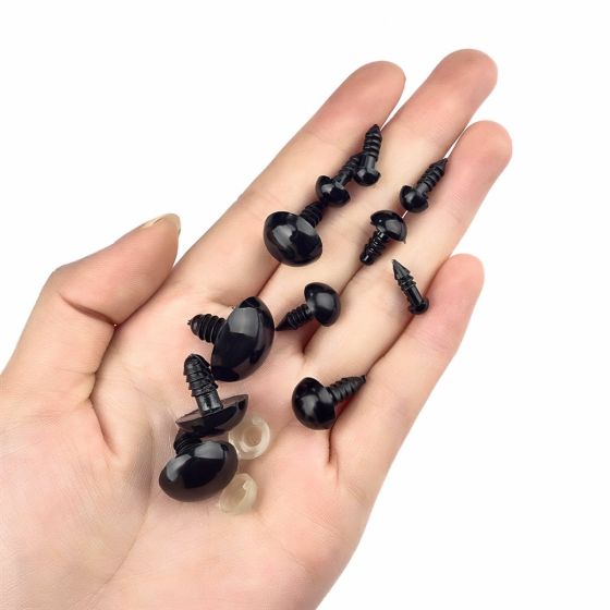 Bezpečnostní oči, jednobarevné černé, průměr 8mm 