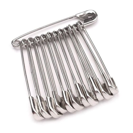 Celokovové spínací špendlíky KOH-I-NOOR 60947/101, stříbrné, délka 34mm, 12 kusů