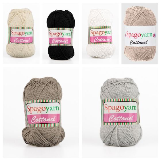Pletací / háčkovací příze Spagoyarn COTTONEL jednobarevná, 100g/200m