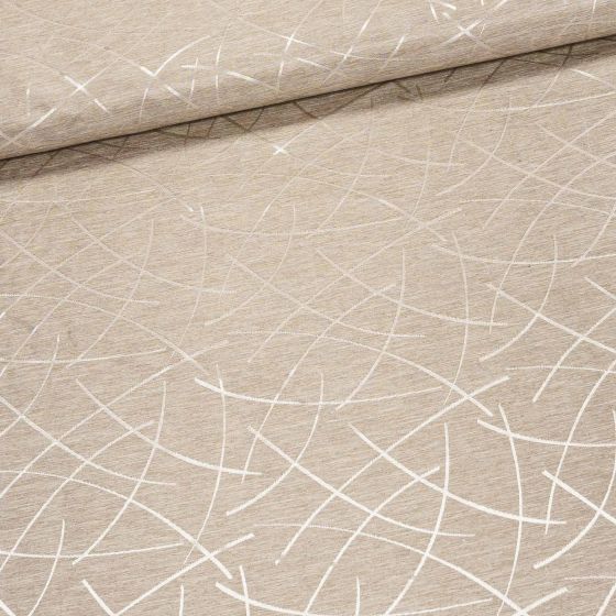 Dekorační závěs 23261/2400, lesklé obloučky, béžový, šířka 140cm (látka v metráži)