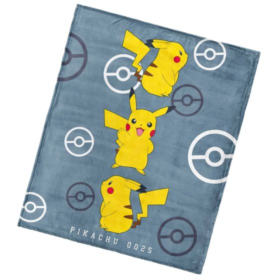 Dětská deka z mikrovlákna (coral fleece) POKÉMON DETEKTIV PIKACHU, šedá, 130x160cm