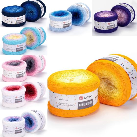 Pletací příze YarnArt ROSEGARDEN, melírovaná (duhová), efektní, 250g/1000m