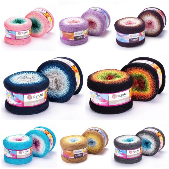 Pletací / háčkovací příze YarnArt FLOWERS, melírovaná (duhová), fantasy, 250g/1000m