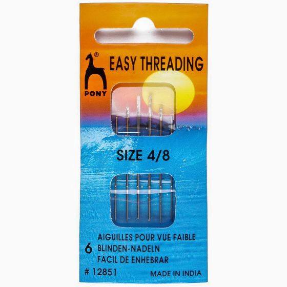 Jehly ruční samonavlékací / pro špatný zrak PONY 612851 4/8 blistr, 6 kusů (3 velikosti)