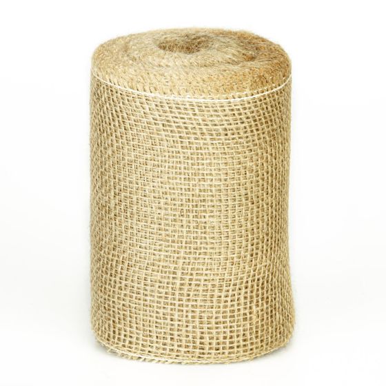 Jutový dekorační pásek, gramáž 211 g/m2, PŘÍRODNÍ REŽNÝ, šířka 15cm, role 25m