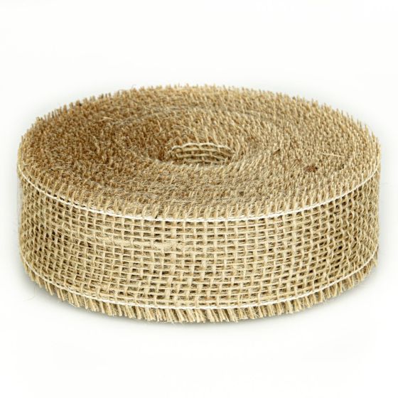 Jutový dekorační pásek, gramáž 211 g/m2, PŘÍRODNÍ REŽNÝ, šířka 4cm, návin 25m
