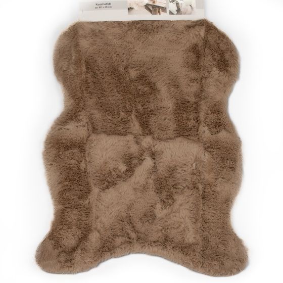 Koberec / kožešinová předložka CHLUP, béžová, 60x90cm