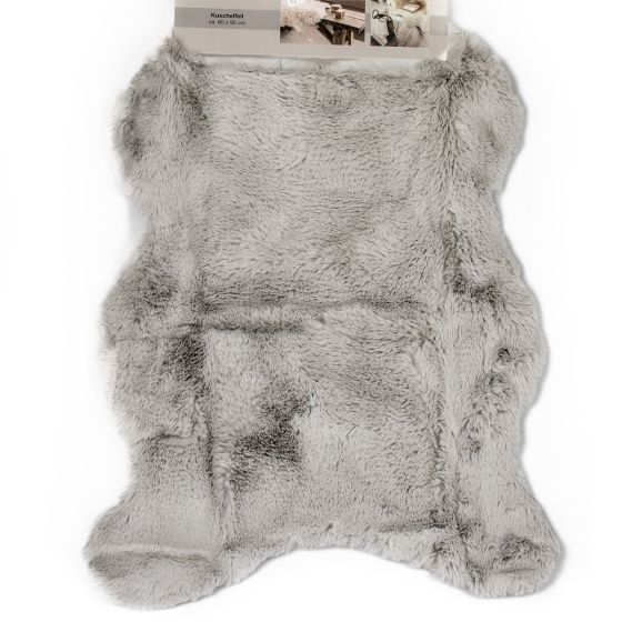 Koberec / kožešinová předložka CHLUP, světle šedá, 60x90cm