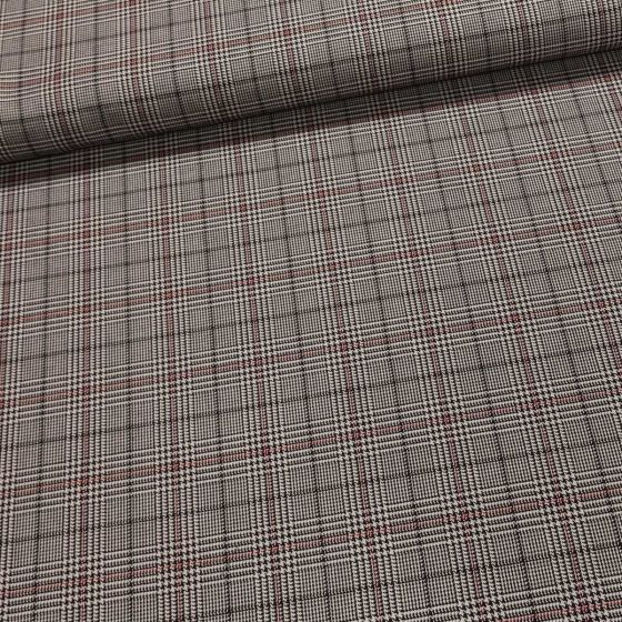 Kostýmovka / oblekovka 260, káro kohoutí stopa, černo-bílá, š.145cm (látka v metráži)