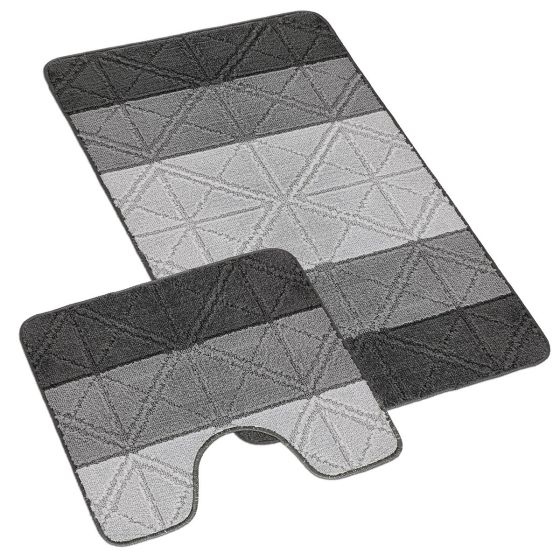 Koupelnová předložka BANY, TROJÚHELNÍKY ŠEDÉ (více rozměrů)