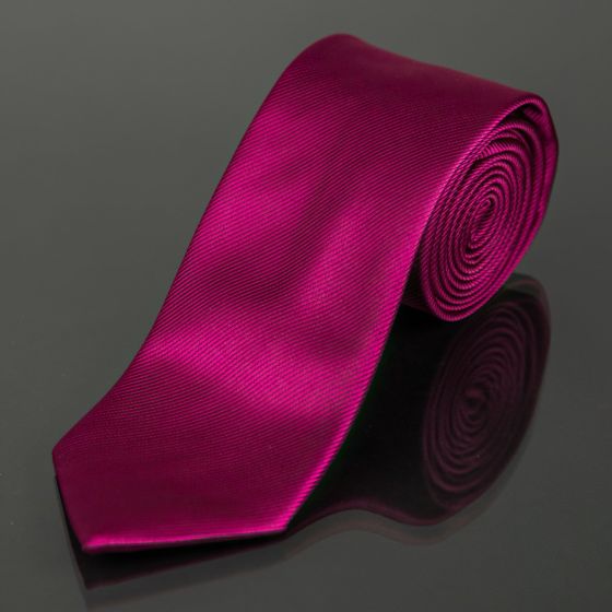 Kravata pánská AMJ, proužkovaná KU0022, fuchsiová
