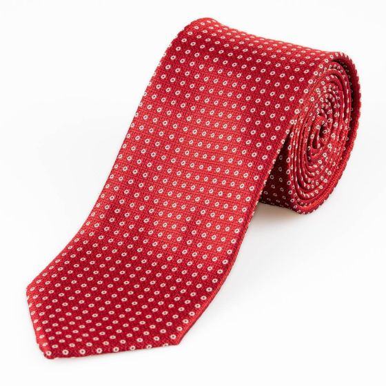 Kravata pánská AMJ puntíkovaná KU1681, červená