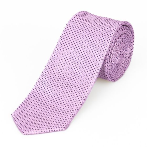 Kravata pánská AMJ úzká čárkovaná KI0896, růžová