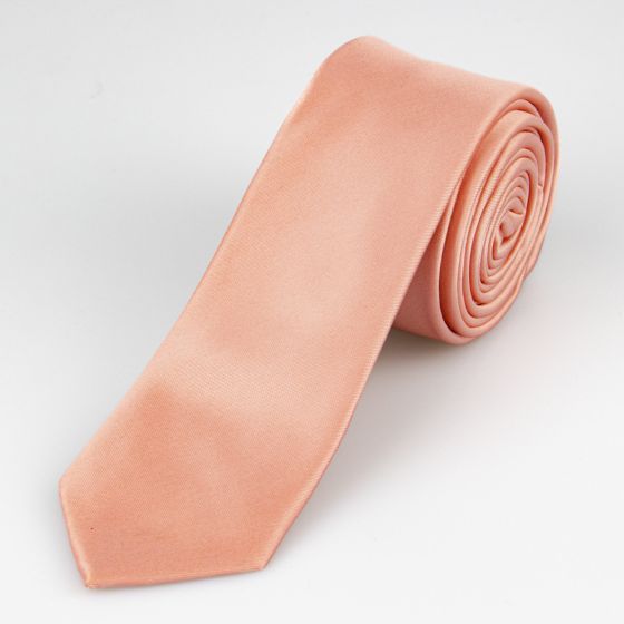 Kravata pánská AMJ úzká jednobarevná KI0049, lososová