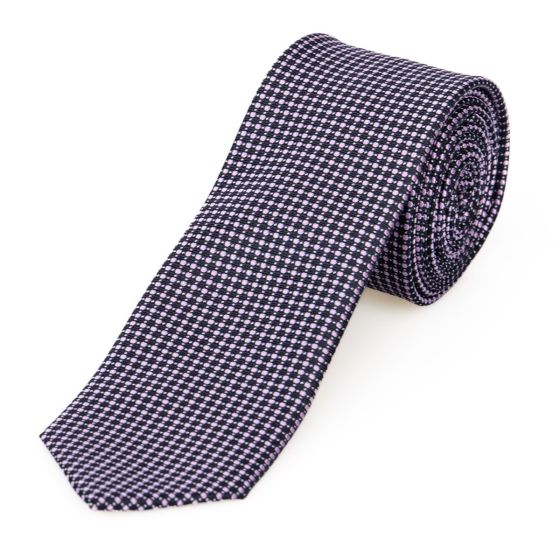 Kravata pánská AMJ úzká puntíkovaná KI0912, růžová