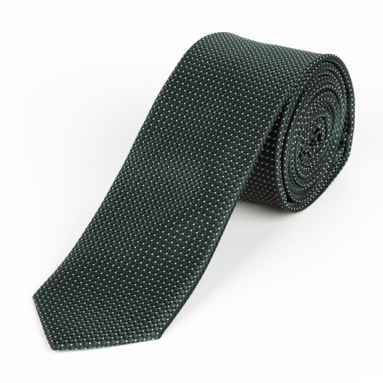 Kravata pánská AMJ úzká vzorovaná KI0998, tmavě zelená