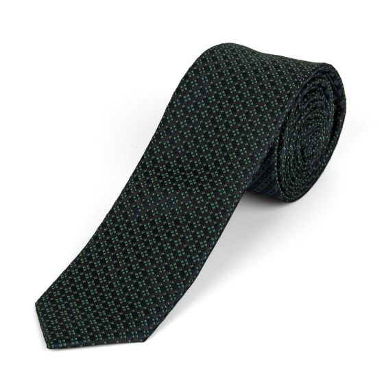 Kravata pánská AMJ úzká vzorovaná KI1095, tmavě zelená