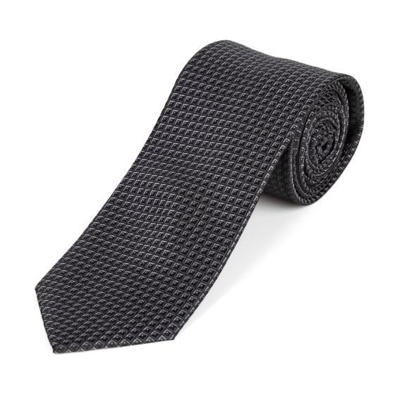 Kravata pánská AMJ vzorovaná KU1889, tmavě šedá