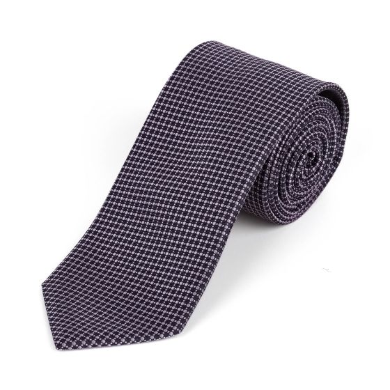 Kravata pánská AMJ vzorovaná KU1901, černo-fialková