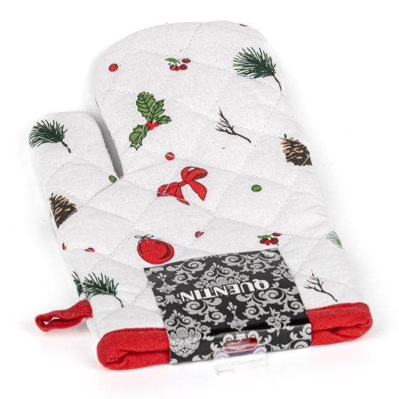 Kuchyňská chňapka vánoční QK-205C, bílá, 28x18cm
