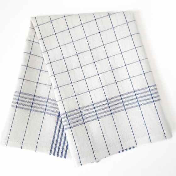Kuchyňská utěrka MODRO / BÍLÁ, károvaná, 55% bavlna + 45% len, 1 kus, 50x70cm