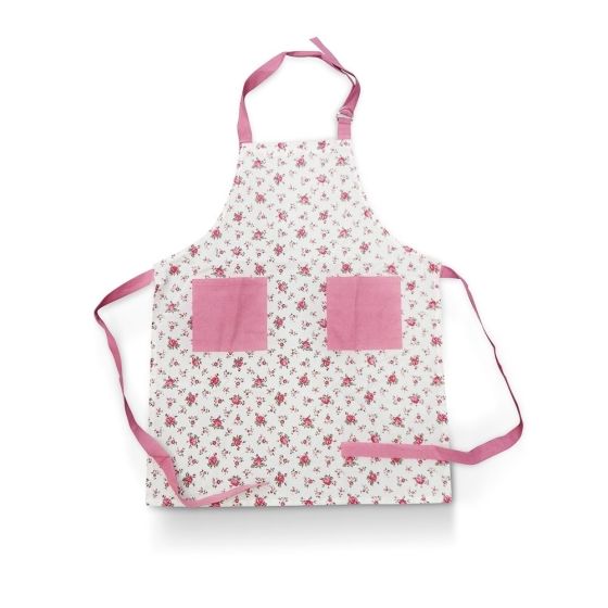 Kuchyňská zástěra KYTKY QK-038, květinky na bílé, 60x75cm