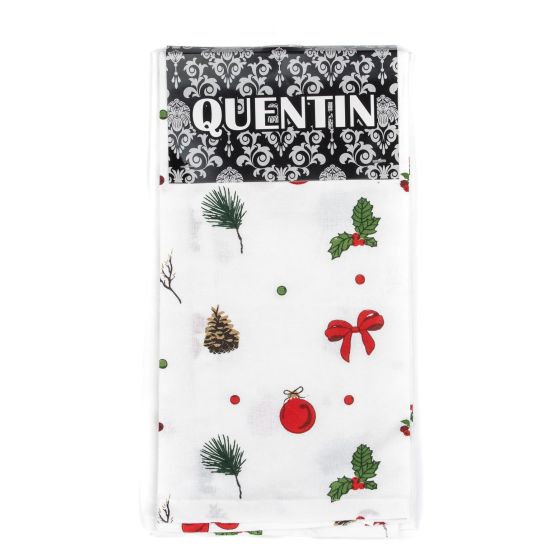Kuchyňské utěrky vánoční QK-207C, bílá, 2 kusy, 40x60cm