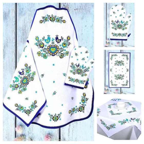 Kuchyňský set FOLKLOR MODRÝ (více možností)