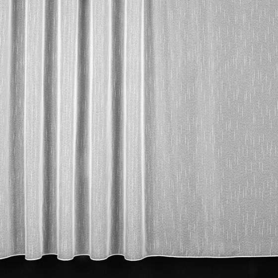 Kusová záclona sablé STELLA 5344/10, žíhaná, vzor pršíčko, s řasicí páskou a olůvkem, jednobarevná bílá, (více rozměrů)