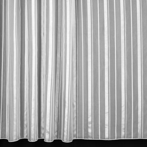 Kusová záclona voálová LUNA 5925/10, lesklý proužek, s řasicí páskou a olůvkem, jednobarevná bílá, (více rozměrů)