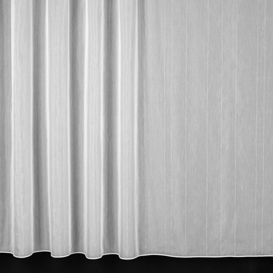 Kusová záclona voálová NOVA 50705/03, pršíčko s proužkem, s řasicí páskou a olůvkem, jednobarevná bílá, (více rozměrů)
