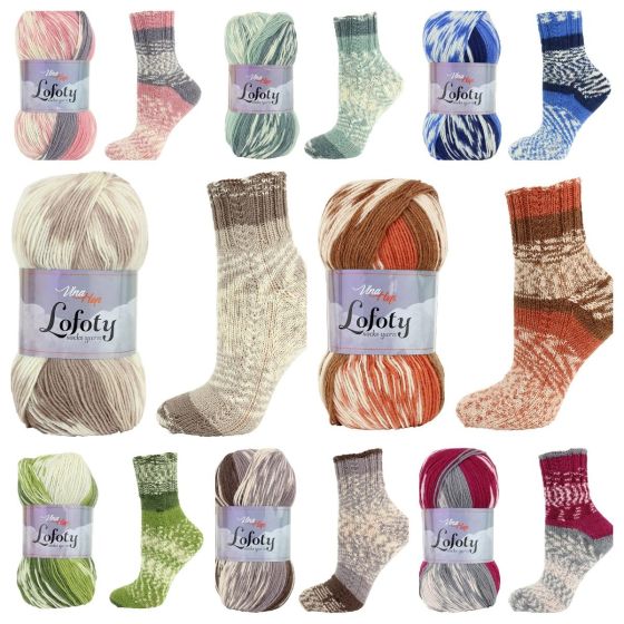 Pletací / háčkovací příze Vlna-Hep LOFOTY vzorovaná, ponožková, 100g/420m