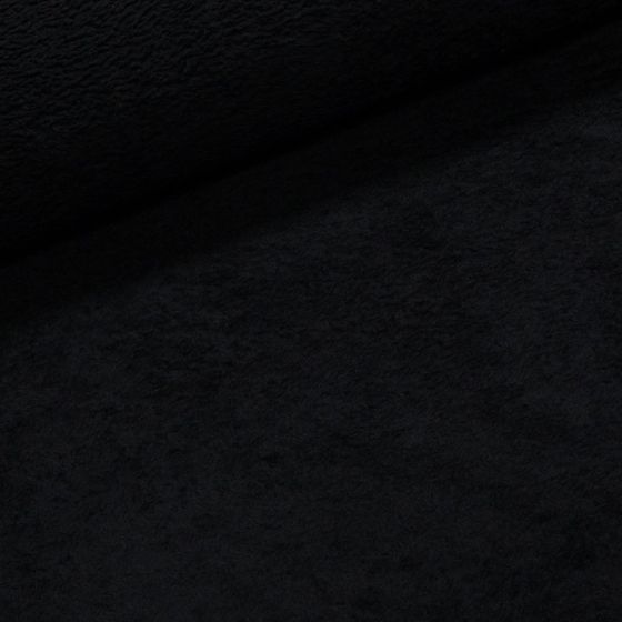 Mikroplyš / coral fleece 001 jednobarevná černá, š.160cm (látka v metráži)