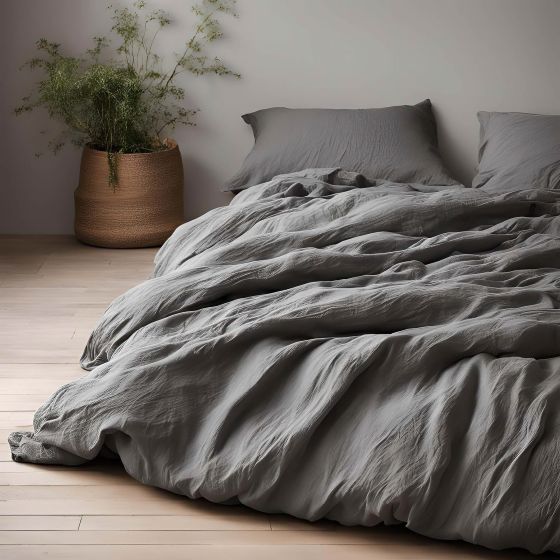 Povlečení Prem MUŠELÍN PREMIUM ŠEDÉ, jednobarevné, šedé, mušelín, 140x200cm + 70x90cm