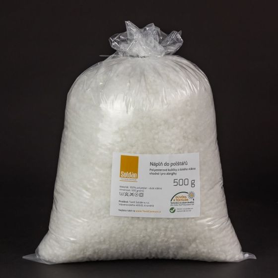 Polyesterové kuličky z dutého vlákna 500g, náplň do polštářů