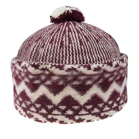 Pánská čepice zmijovka TONAK TRITON bordó-smetanová, univerzální velikost