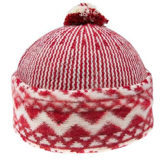 Pánská čepice zmijovka TONAK TRITON červeno-smetanová, univerzální velikost