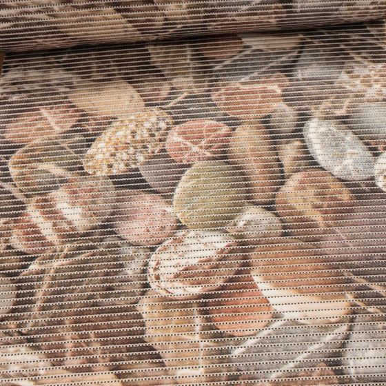 Pěnová předložka PVC AQUAMAT 599 A, kameny hnědé, šíře 65cm (metráž)