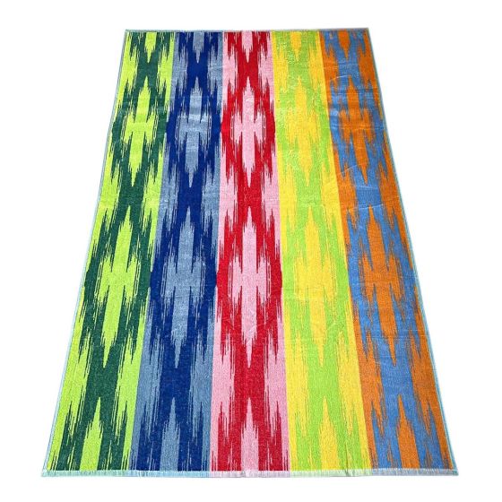 Plážová osuška 05 MNOHOBAREVNÝ VZOR, froté, 100x160cm