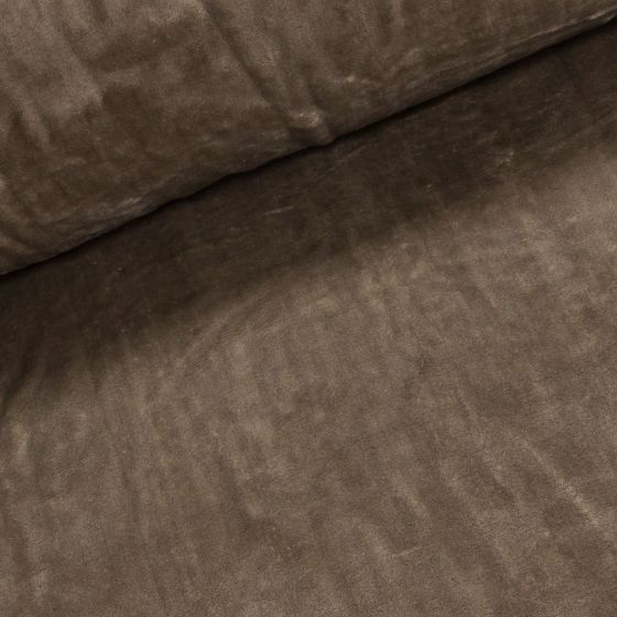 Plyš / mikroplyš 002, oboustranný, jednobarevný tmavě béžový, š.150cm (látka v metráži)