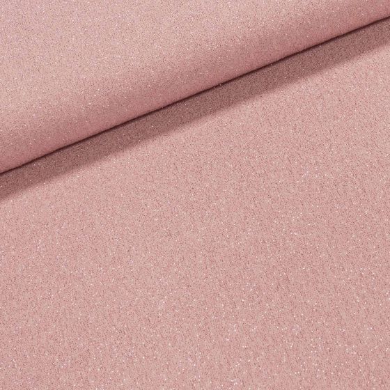 Polyesterový úplet LESK 2872/01 UNI jednobarevný starorůžový se třpytkami, š.140cm (látka v metráži)